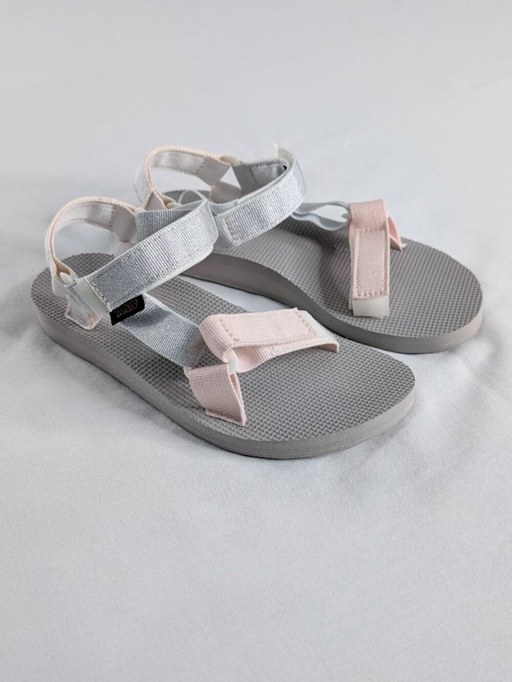 Teva Original Universal Pink Metallic Hook and Loop Sandals Gorp